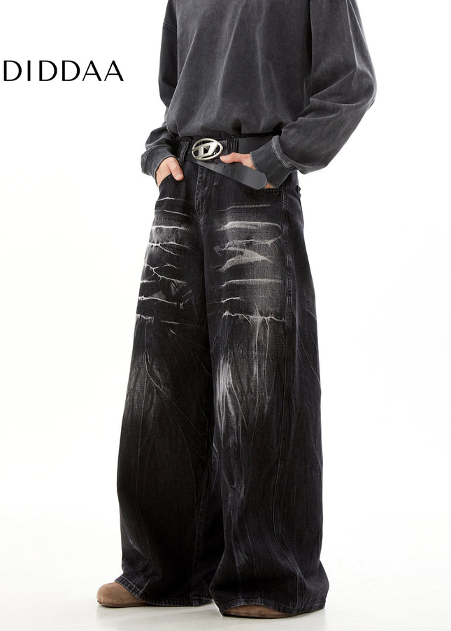 Light Blue Distressed Baggy Jeans for Men - Men’s Jeans