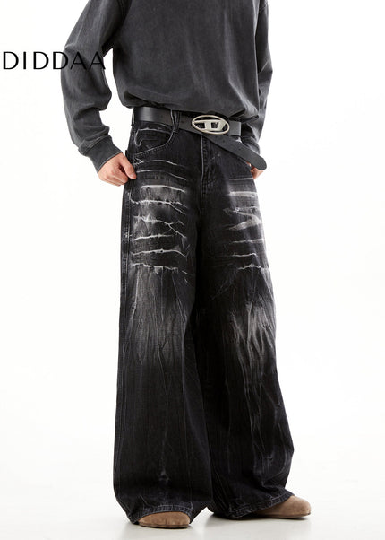 Light Blue Distressed Baggy Jeans for Men - Men’s Jeans