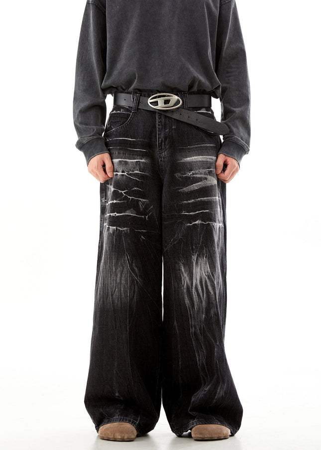 Light Blue Distressed Baggy Jeans for Men - Men’s Jeans