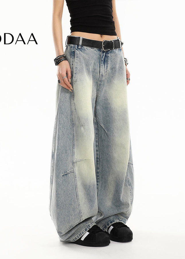 Light Blue Distressed Loose Straight Jeans - S / Light Blue - Women’s Jeans