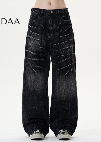 Light Blue Distressed Loose Straight Leg Jeans - Men’s Jeans