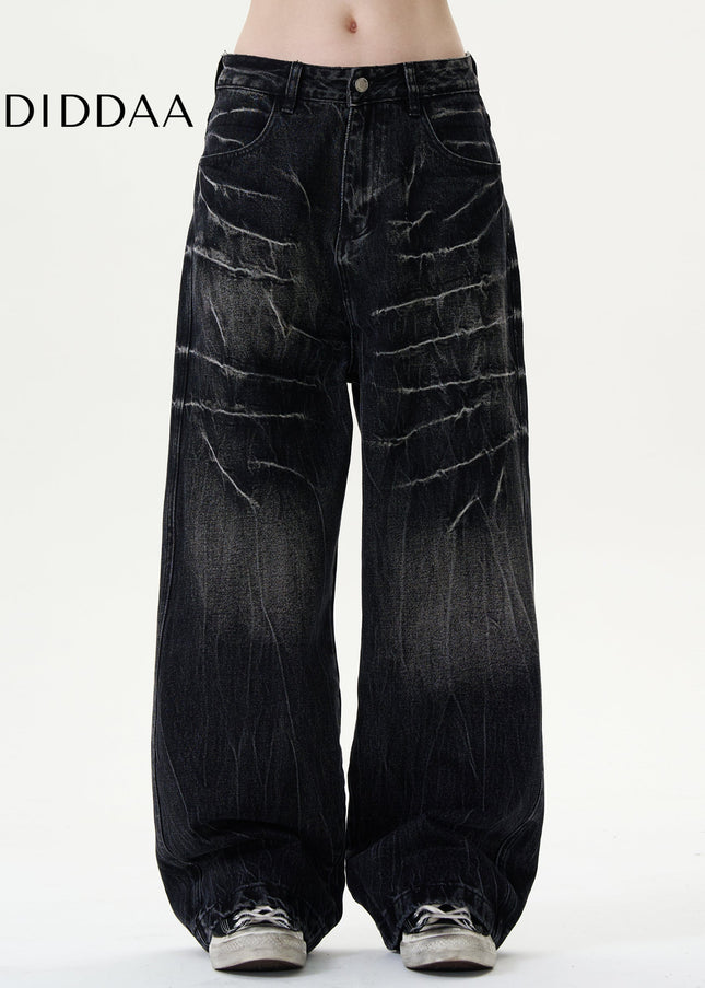 Light Blue Distressed Loose Straight Leg Jeans - Men’s Jeans