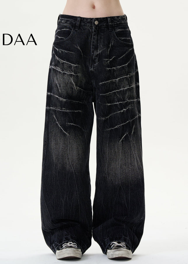 Light Blue Distressed Loose Straight Leg Jeans - Men’s Jeans