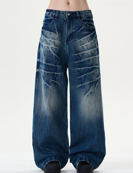 Light Blue Distressed Loose Straight Leg Jeans - Men’s Jeans