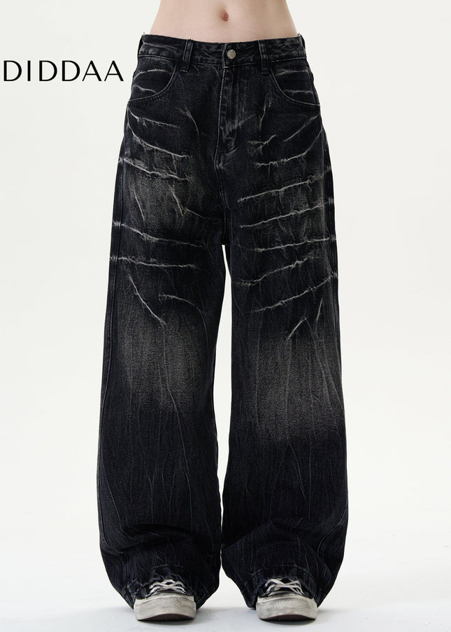 Light Blue Distressed Loose Straight Leg Jeans - Men’s Jeans