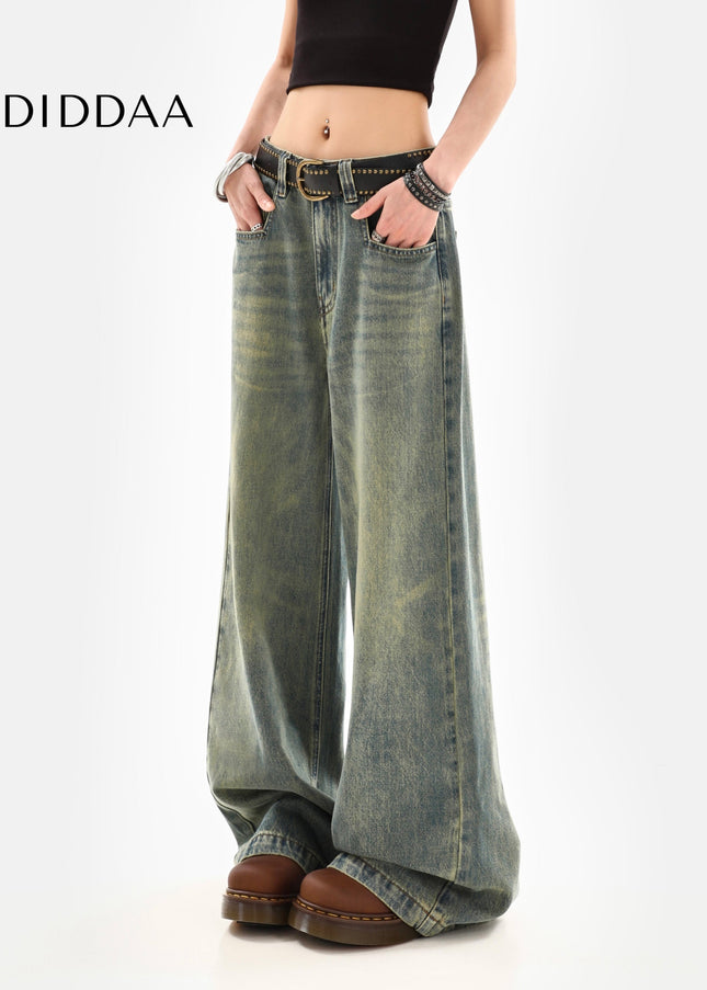 Light Blue Distressed Low Rise Straight Leg Jeans - Women’s Jeans