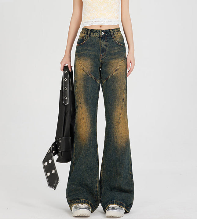 Light Blue Distressed Retro Bootcut Jeans Women - Women’s Jeans