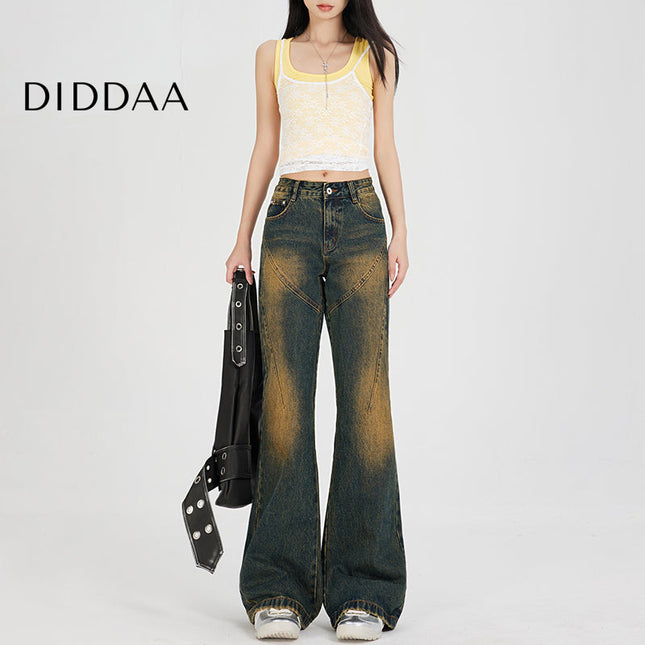 Light Blue Distressed Retro Bootcut Jeans Women - XS / Vintage Blue - Women’s Jeans