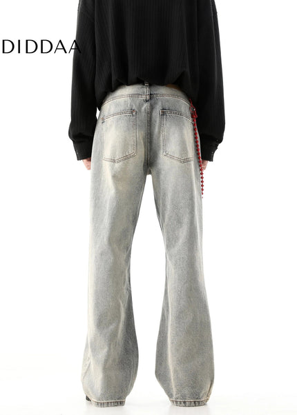 Light Blue Distressed Straight Jeans for Men - Men’s Jeans