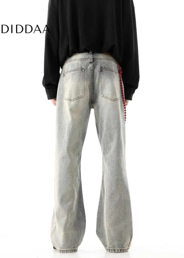 Light Blue Distressed Straight Jeans for Men - Men’s Jeans