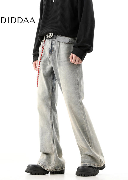 Light Blue Distressed Straight Jeans for Men - Men’s Jeans