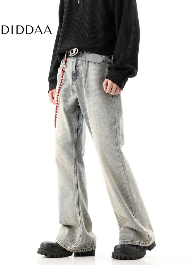 Light Blue Distressed Straight Jeans for Men - Men’s Jeans