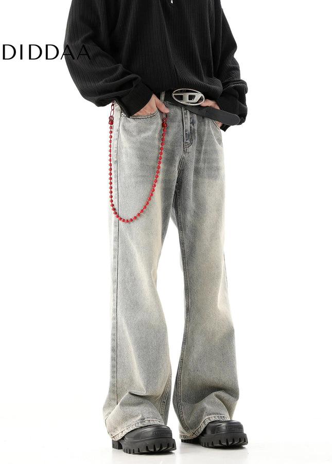 Light Blue Distressed Straight Jeans for Men - Men’s Jeans