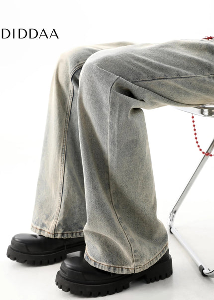 Light Blue Distressed Straight Jeans for Men - Men’s Jeans