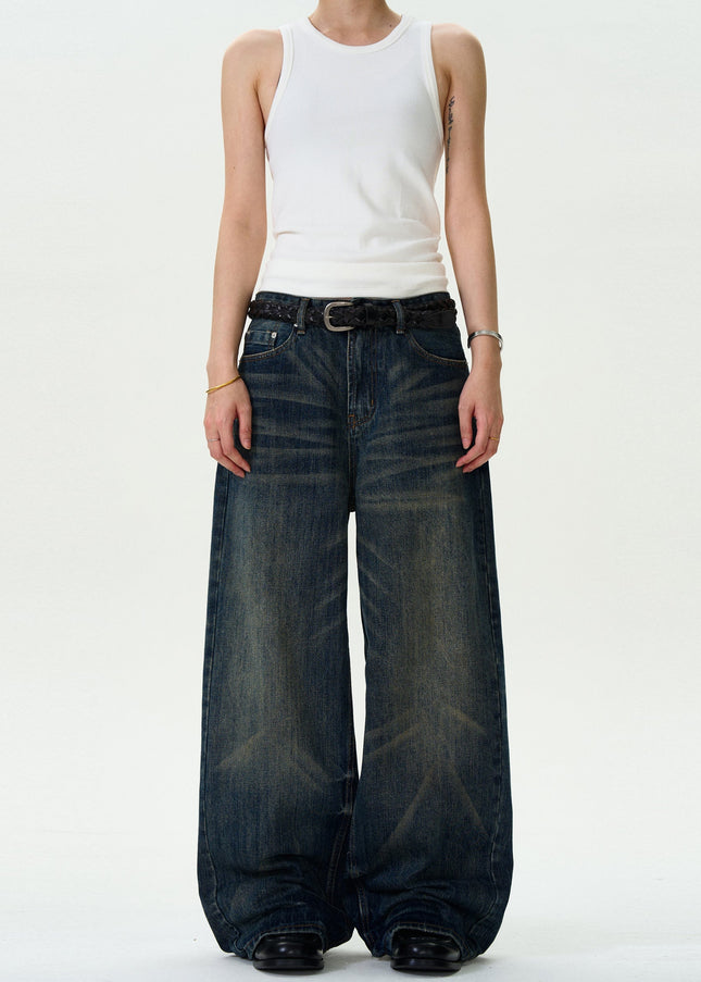 Light Blue Distressed Vintage Wash Jeans for Men and Women - Men’s Jeans