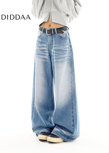 Light Blue Distressed Wide Leg Women’s Jeans - Women’s Jeans