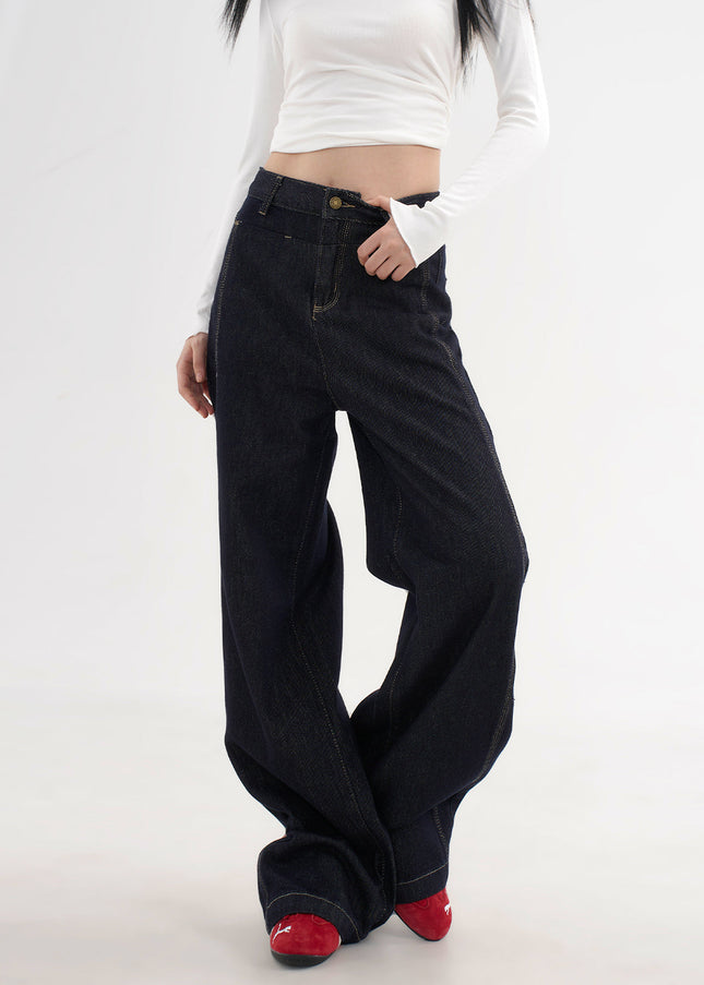 Light Blue Draped Casual AGUA Denim Jeans Women’s - Women’s Jeans