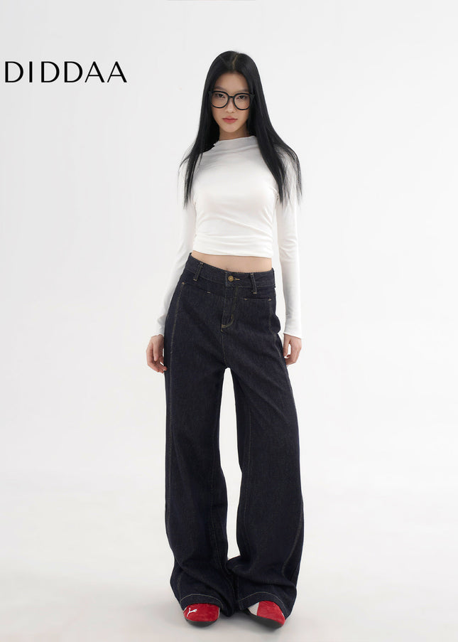 Light Blue Draped Casual AGUA Denim Jeans Women’s - Women’s Jeans