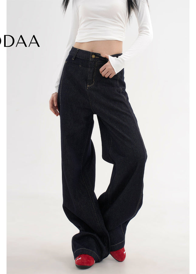 Light Blue Draped Casual AGUA Denim Jeans Women’s - XS / Dark Blue - Women’s Jeans