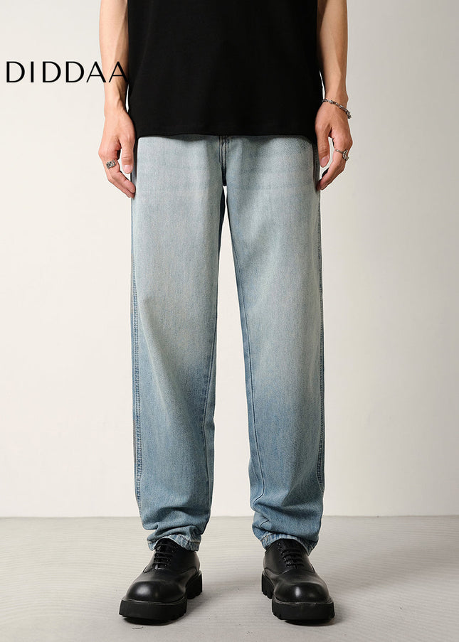 Light Blue Gradient Wash Loose Fit Jeans for Summer - Men’s Jeans