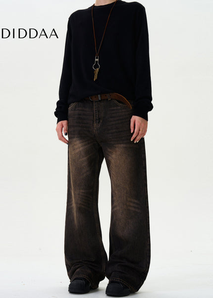 Light Blue Heavy Distressed Bootcut Jeans for Men and Women - Men’s Jeans