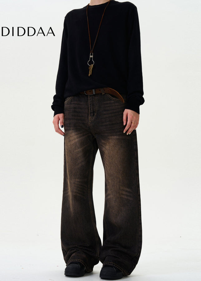 Light Blue Heavy Distressed Bootcut Jeans for Men and Women - Men’s Jeans