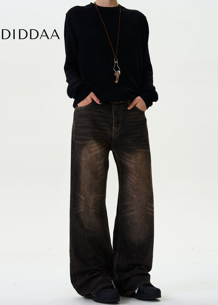 Light Blue Heavy Distressed Bootcut Jeans for Men and Women - Men’s Jeans