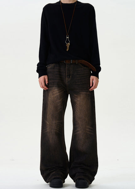 Light Blue Heavy Distressed Bootcut Jeans for Men and Women - Men’s Jeans