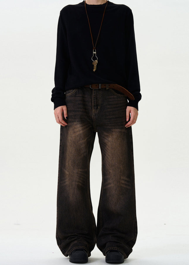 Light Blue Heavy Distressed Bootcut Jeans for Men and Women - Men’s Jeans