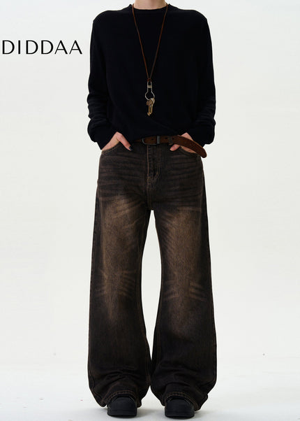 Light Blue Heavy Distressed Bootcut Jeans for Men and Women - Men’s Jeans