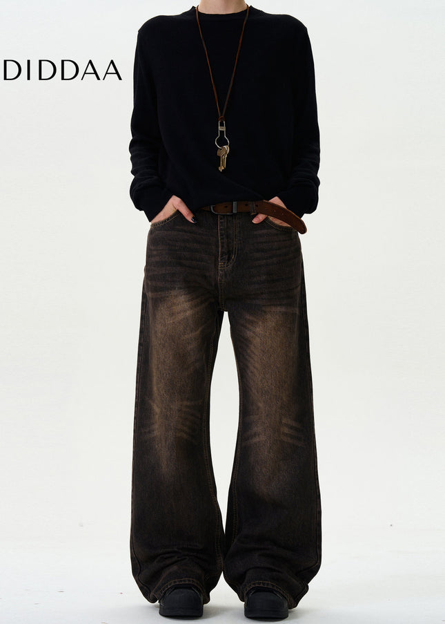 Light Blue Heavy Distressed Bootcut Jeans for Men and Women - Men’s Jeans