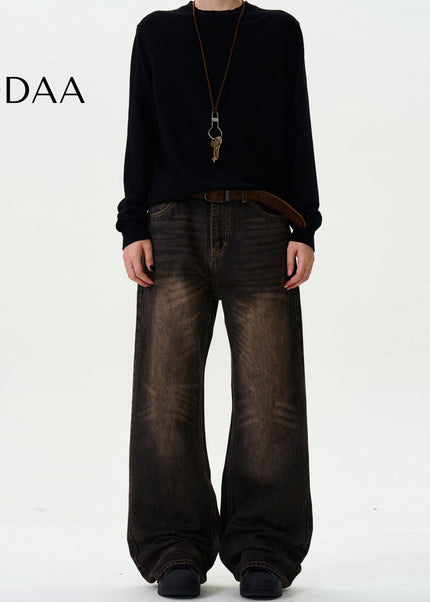 Light Blue Heavy Distressed Bootcut Jeans for Men and Women - S / Black - Men’s Jeans