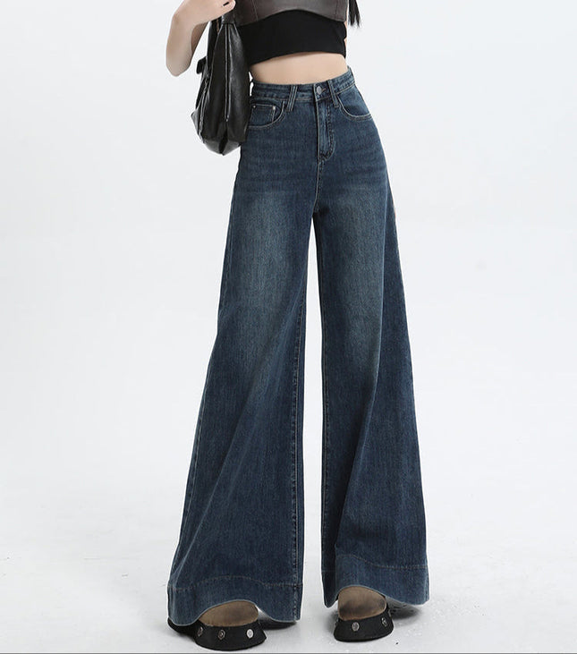 Light Blue High Waist American Big Wide Leg Jeans - Women’s Jeans