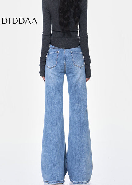 Light Blue High Waist Bootcut Jeans Women’s Stretch Flared - Women’s Jeans