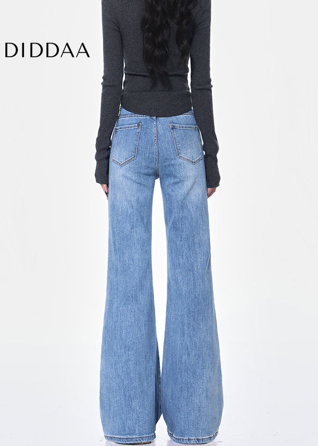 Light Blue High Waist Bootcut Jeans Women’s Stretch Flared - Women’s Jeans