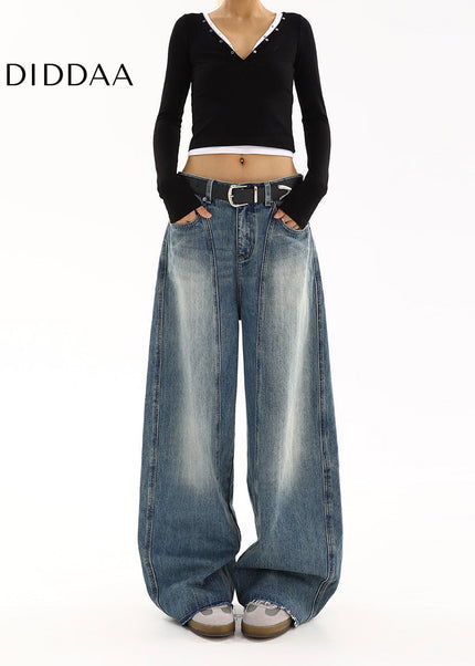 Light Blue High Waist Straight Jeans Women’s Spring 2025 - Women’s Jeans