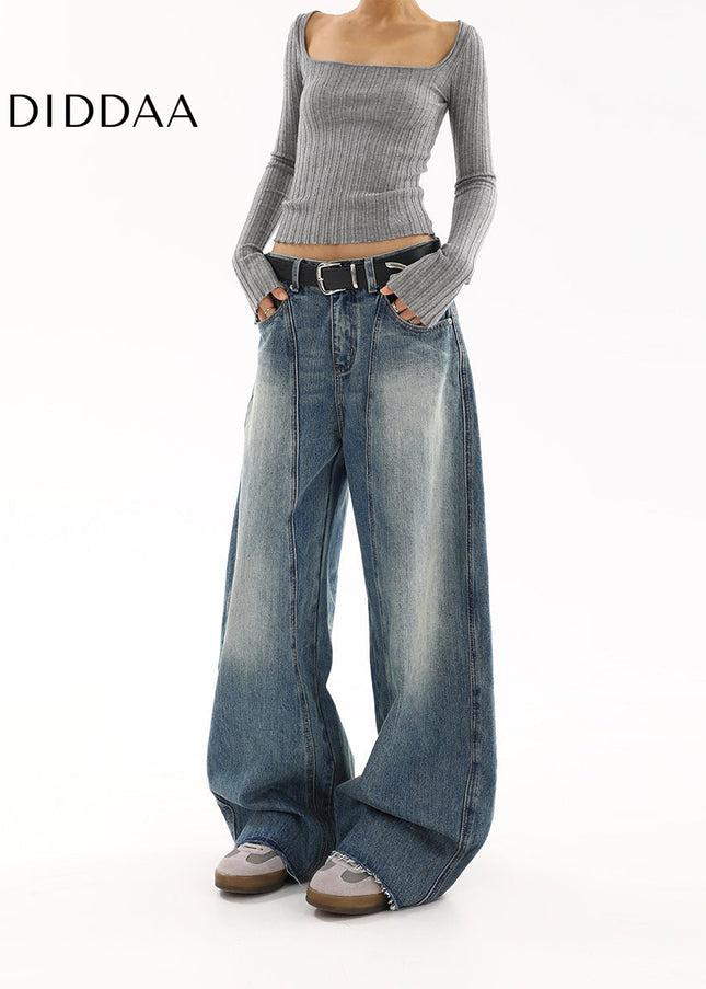 Light Blue High Waist Straight Jeans Women’s Spring 2025 - Women’s Jeans