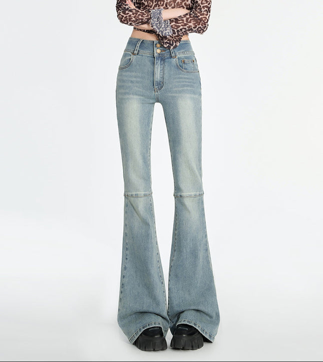 Light Blue High Waist Stretch Flare Jeans for Women - Women’s Jeans