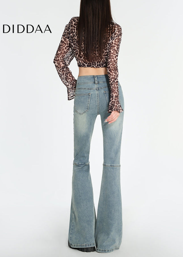 Light Blue High Waist Stretch Flare Jeans for Women - Women’s Jeans
