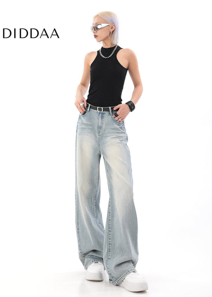 Light Blue High Waist Wide Leg Jeans for Women - Women’s Jeans