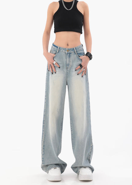 Light Blue High Waist Wide Leg Jeans for Women - Women’s Jeans