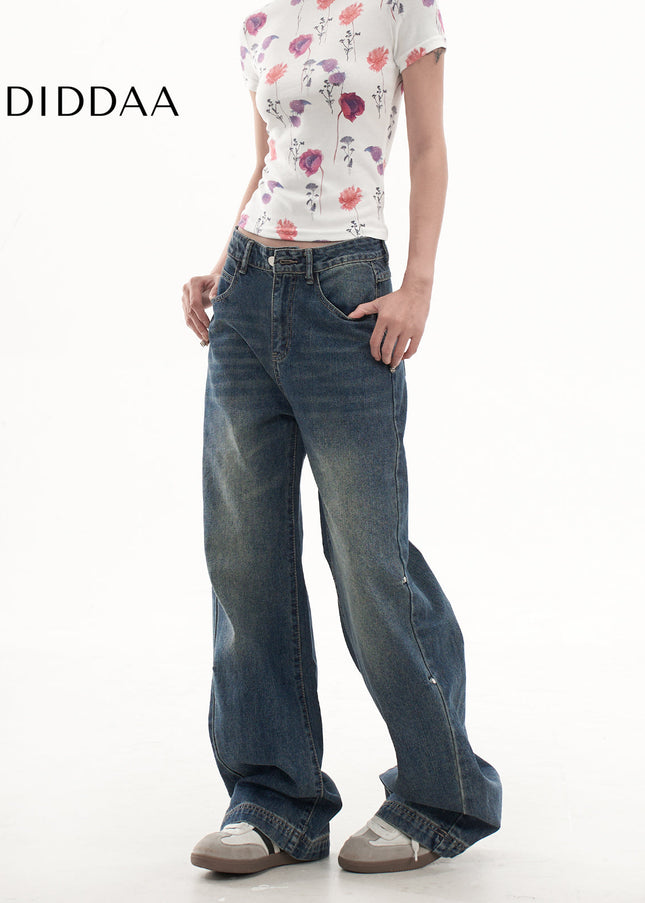 Light Blue High Waist Wide-Leg Jeans for Women - Women’s Jeans