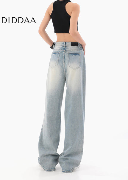 Light Blue High Waist Wide Leg Jeans for Women - Women’s Jeans
