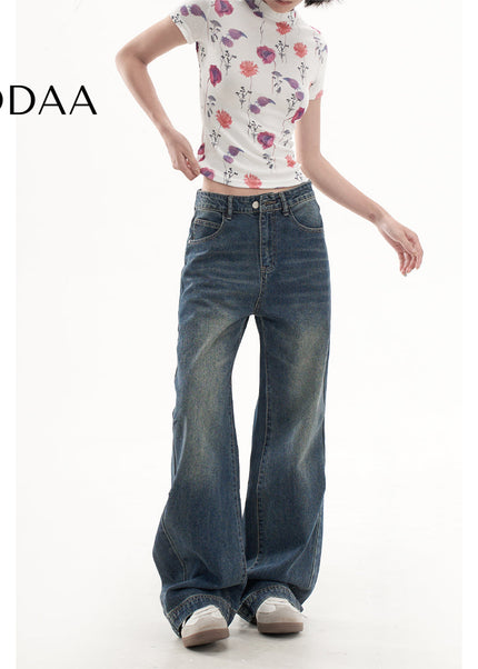 Light Blue High Waist Wide-Leg Jeans for Women - Women’s Jeans