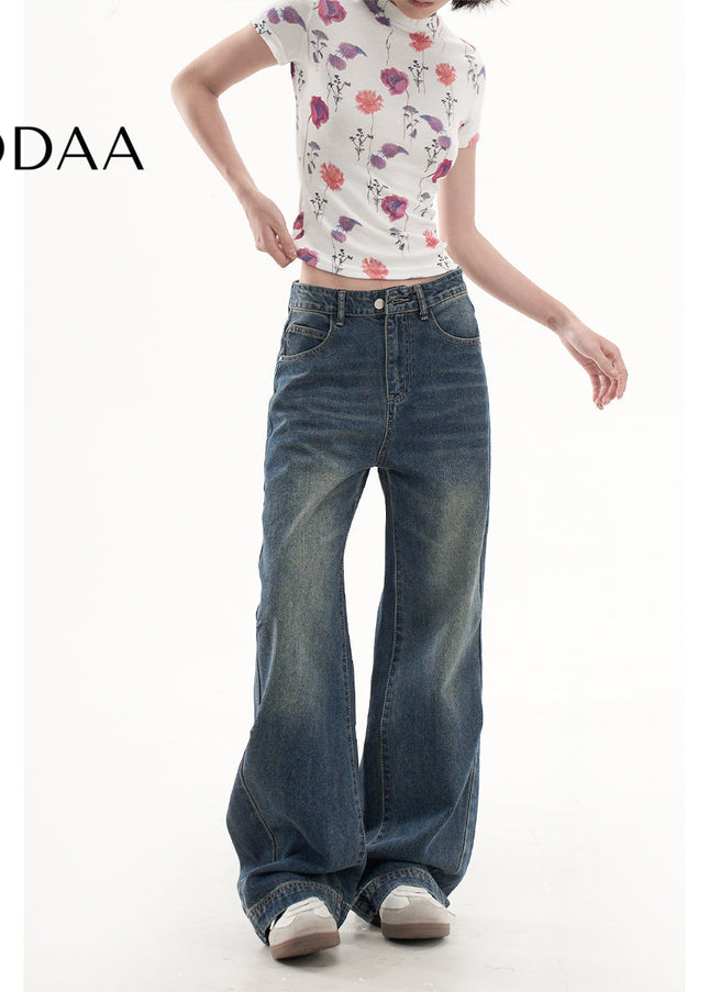 Light Blue High Waist Wide-Leg Jeans for Women - Women’s Jeans