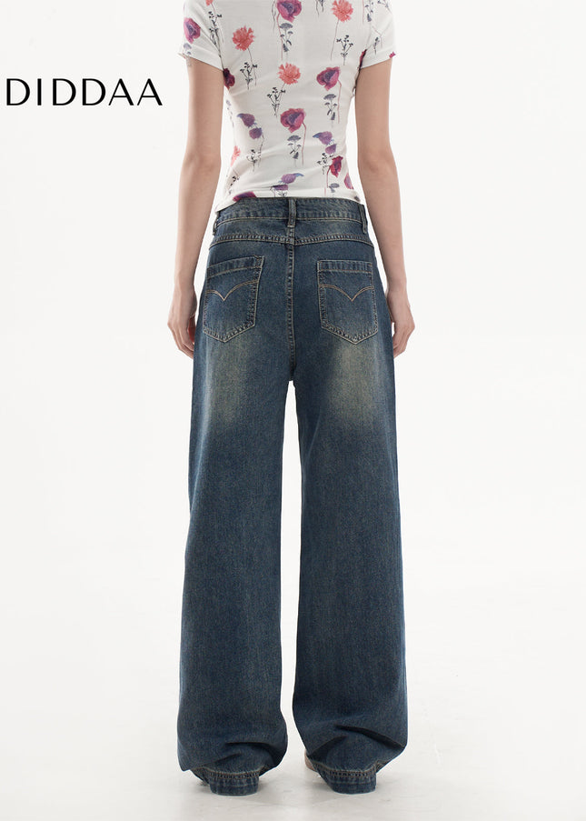 Light Blue High Waist Wide-Leg Jeans for Women - Women’s Jeans