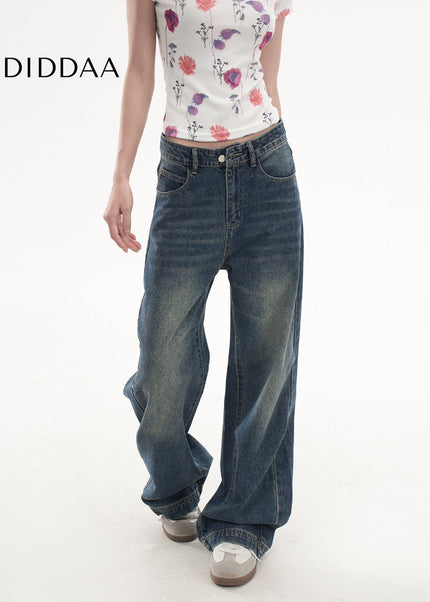 Light Blue High Waist Wide-Leg Jeans for Women - Women’s Jeans