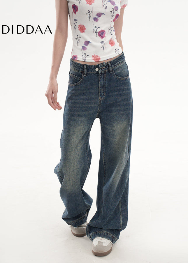 Light Blue High Waist Wide-Leg Jeans for Women - Women’s Jeans