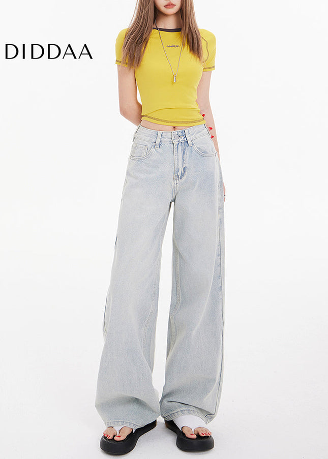 Light Blue High-Waisted Casual Jeans for Women - Women’s Jeans