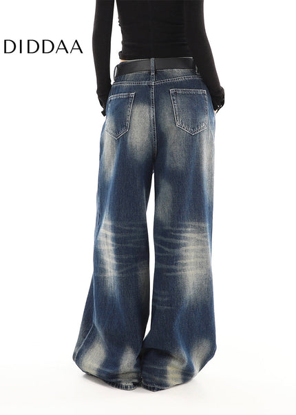 Light Blue High-Waisted Distressed Straight Leg Jeans - Women’s Jeans